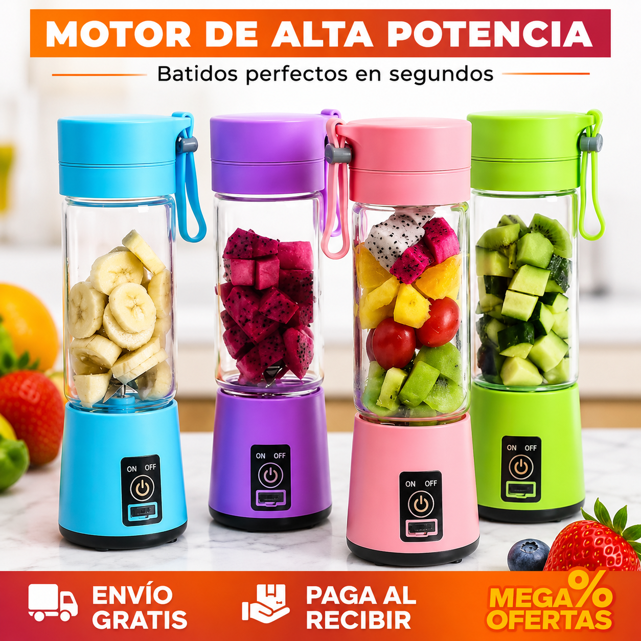 LICUADORA PORTÁTIL 2 EN 1